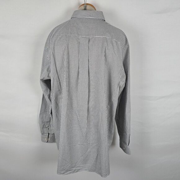 Duluth Trading Dress Shirt Men's 2XLT Black White Check Button Collard Cotton - Picture 4 of 16